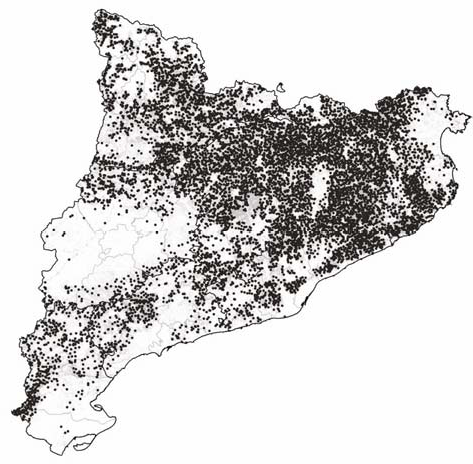Estacions de mostreig de l'Inventari Ecolgic i Forestal de Catalunya