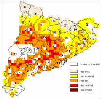 Mapa diari de risc d'incendi forestal