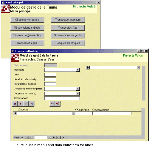 Forms for partridge and birds data